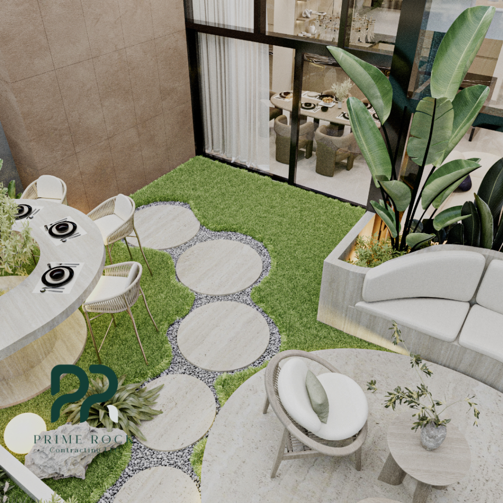 landscape exterior design in business bay penthouse
