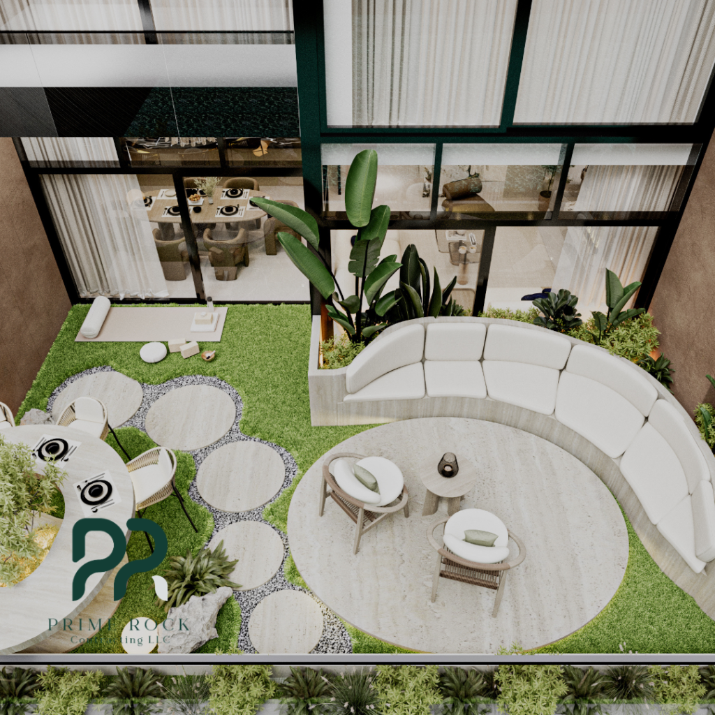 landscape exterior design in business bay penthouse
