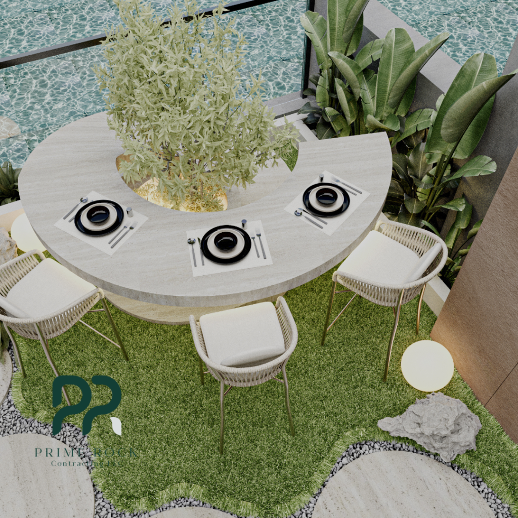landscape exterior design in business bay penthouse